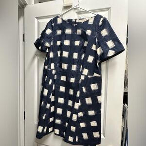 Tory Burch navy block shift dress with pockets